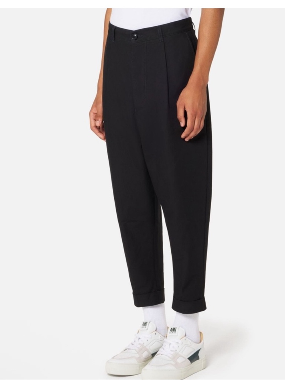 Ami Paris Technical Jogger Pants Black Small  Cuff Carrot Trouser Unisex